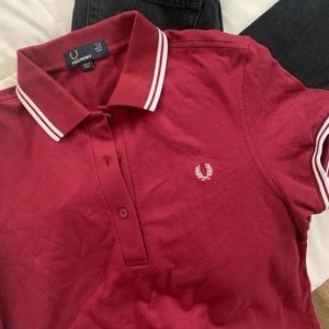 Fred Perry dark red / oxblood shirt size 6 / M